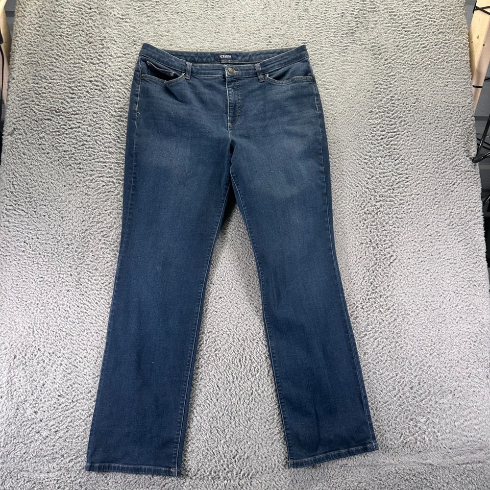 Chaps Daniella Jeans Womens 16 Blue Cotton Denim Bootcut Curvy Workwear Stretch